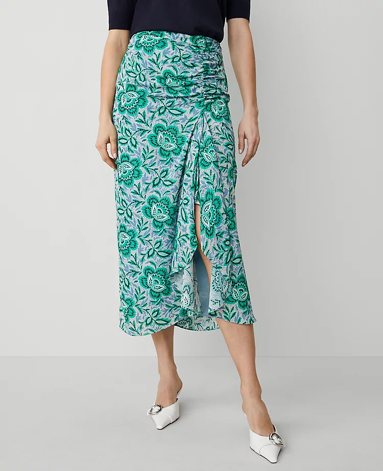 6084-Petite-Floral-Ruched-Midi-Skirt-3.webp Petite Floral Ruched Midi Skirt