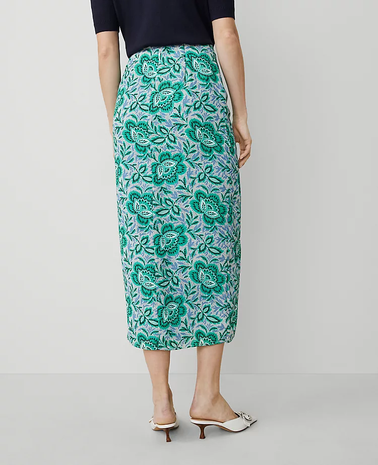 6084-Petite-Floral-Ruched-Midi-Skirt-4.webp Petite Floral Ruched Midi Skirt