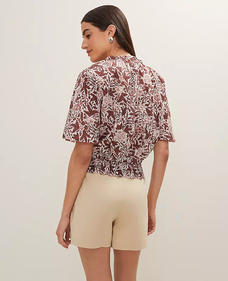 Weekend Collection Floral Tie Neck Blouse