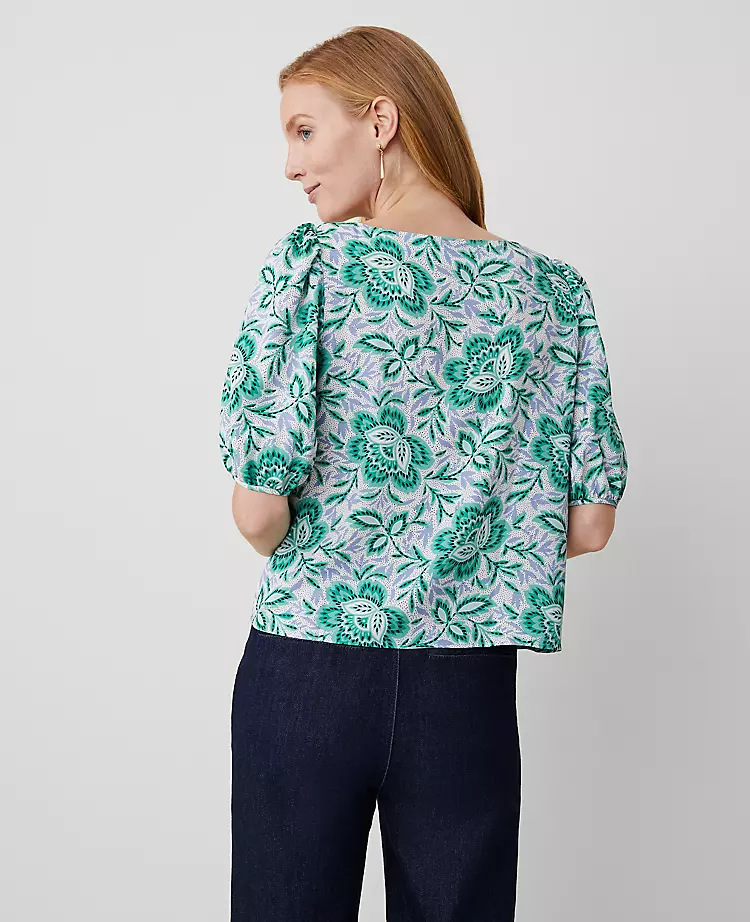 Floral Boatneck Popover