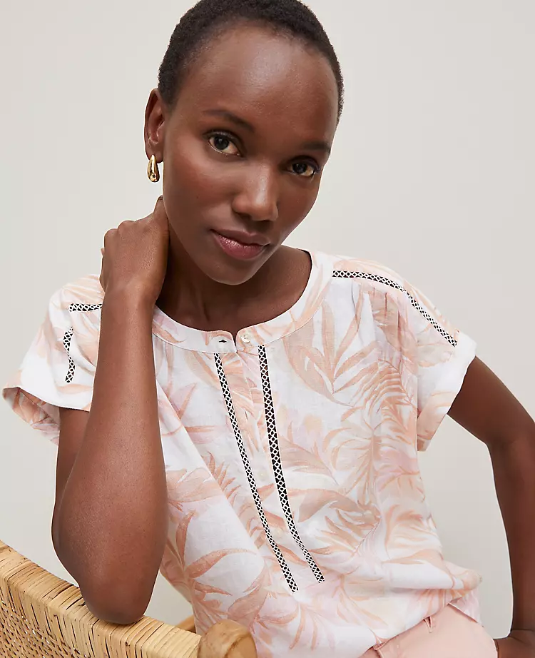 Floral Cutout Linen Popover