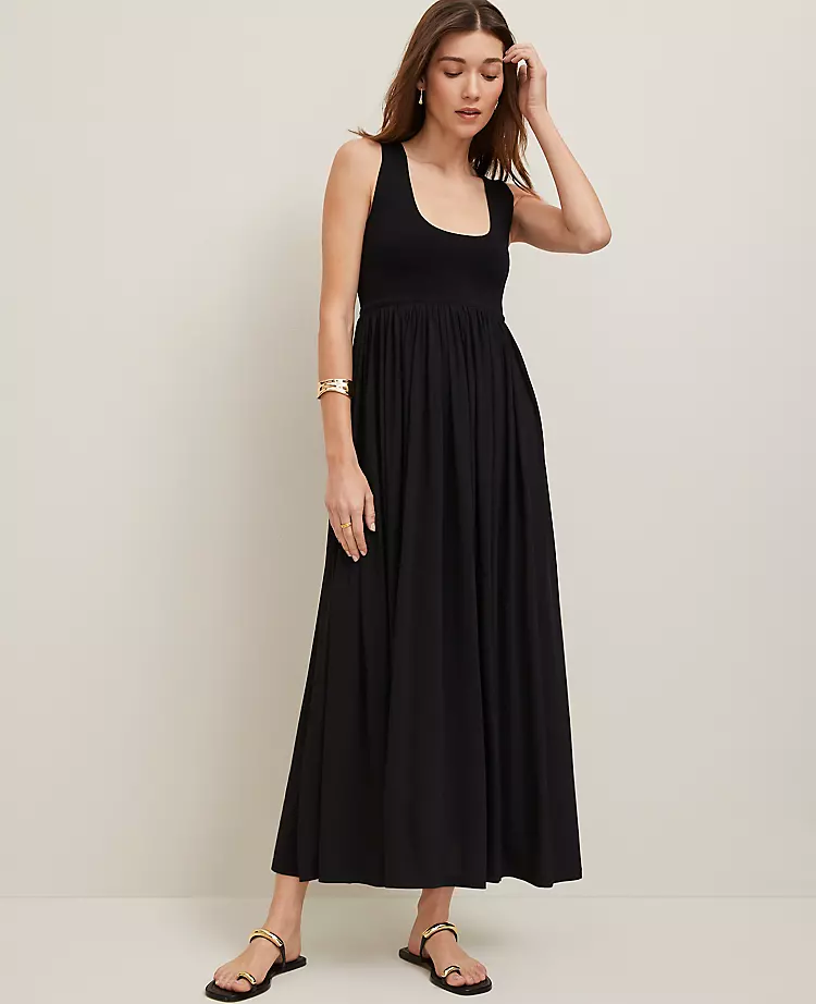 Petite Mixed Media Sweater Tank Dress