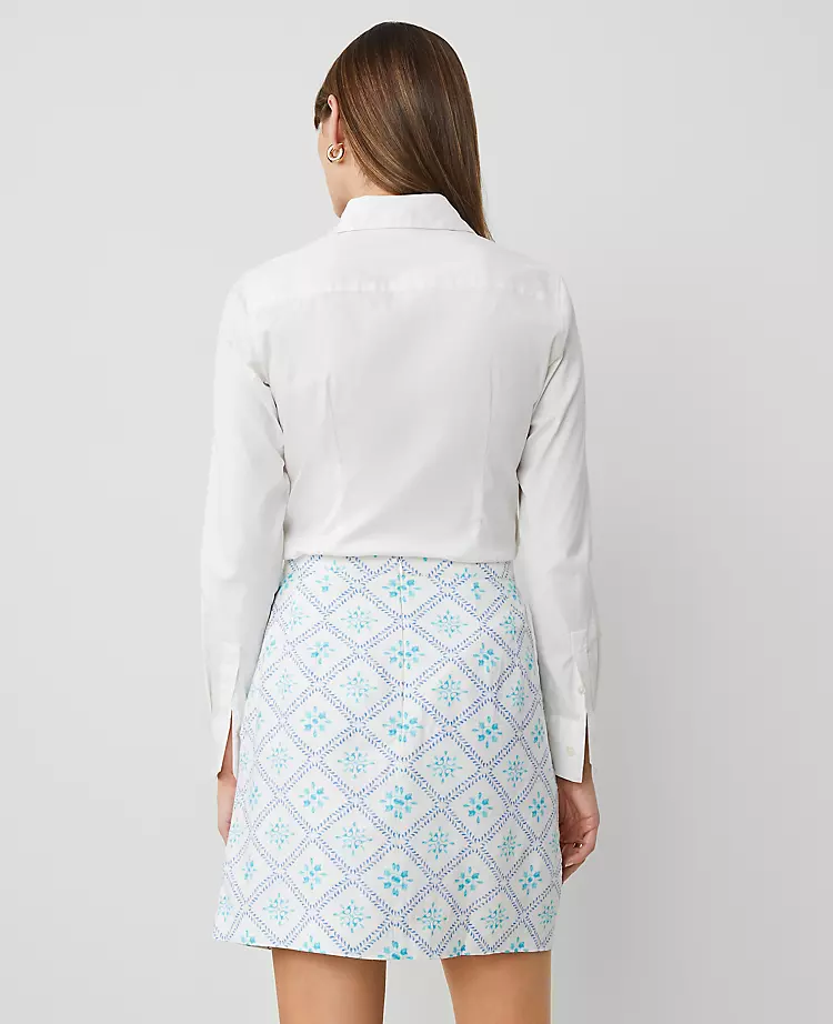 Petite Tiled Linen Blend Sarong Skirt