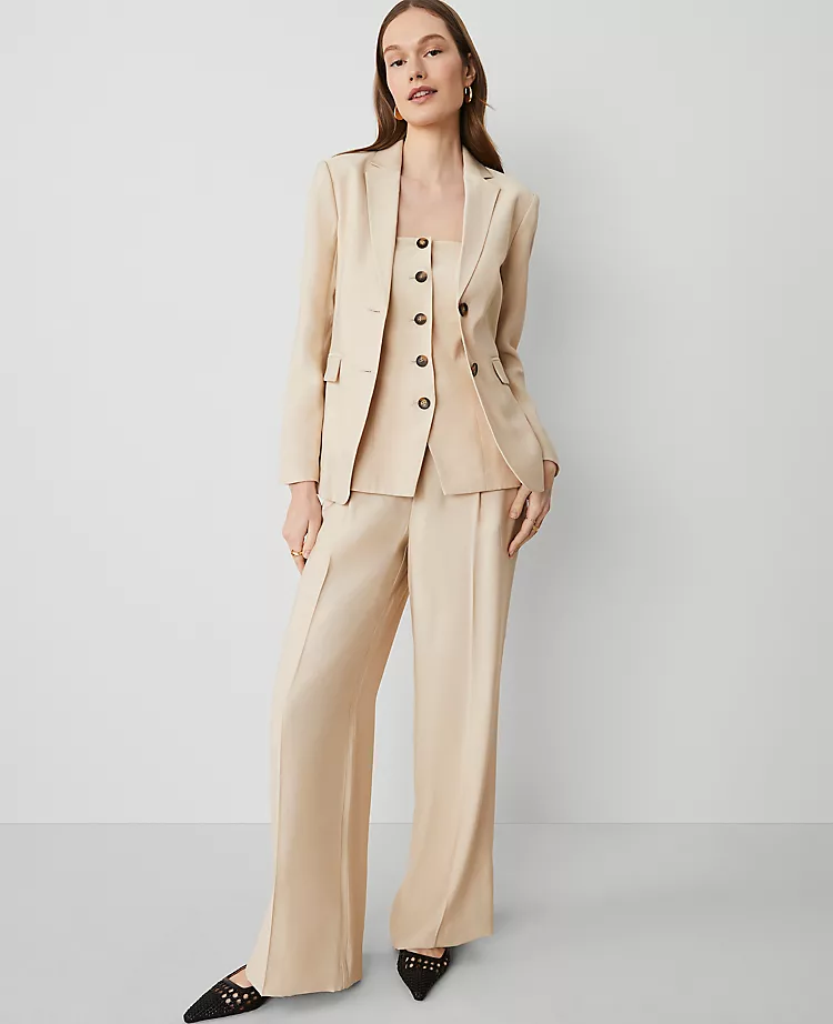 The Belted Wide-Leg Pant in Twill