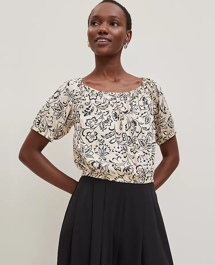 Floral Bubble Hem Top