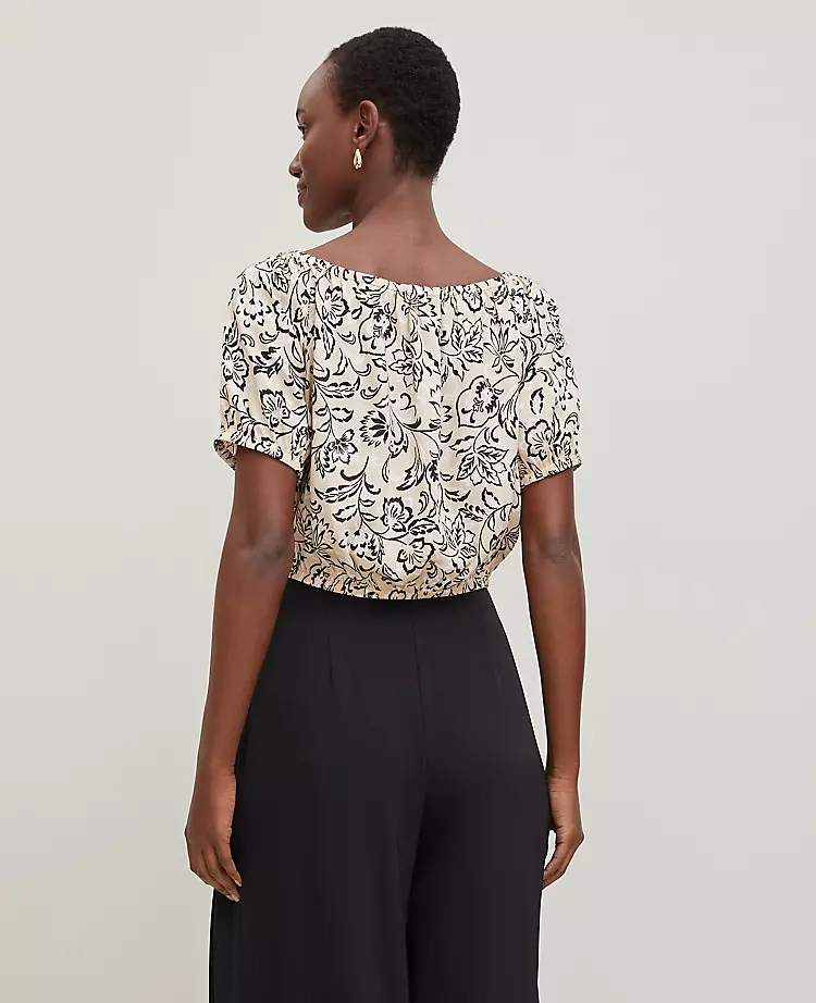 Floral Bubble Hem Top