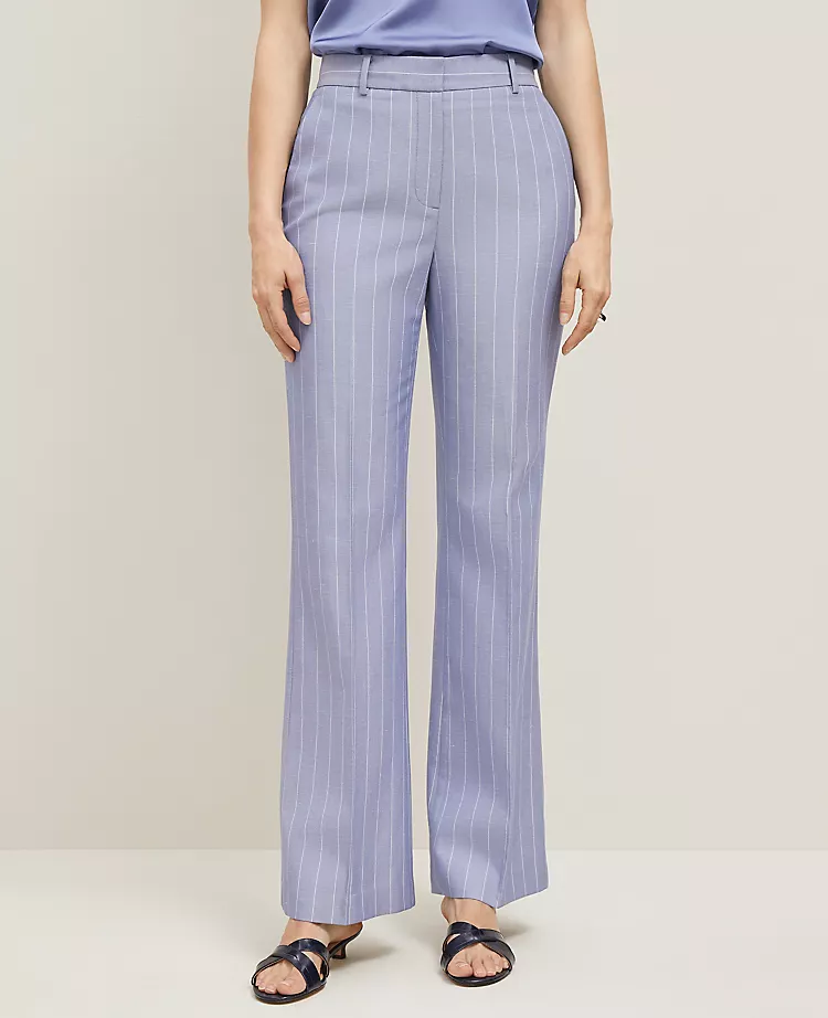 The Petite Flare Trouser in Pinstripe - Curvy Fit