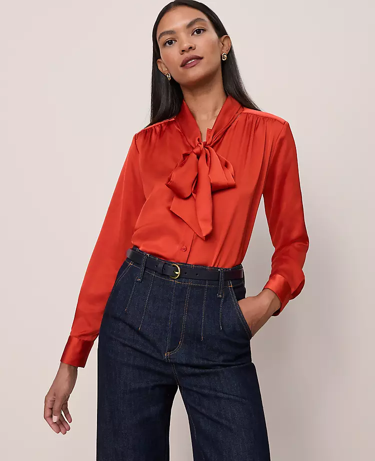 7256-Satin-Bow-Blouse-1.webp Satin Bow Blouse