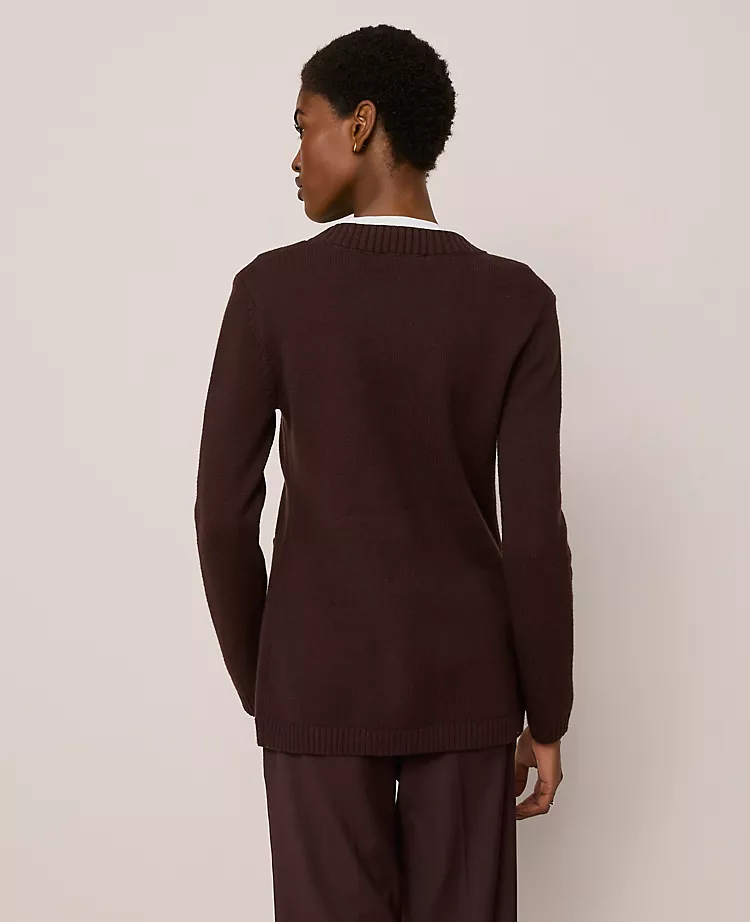 Curved Hem Longline Cardigan