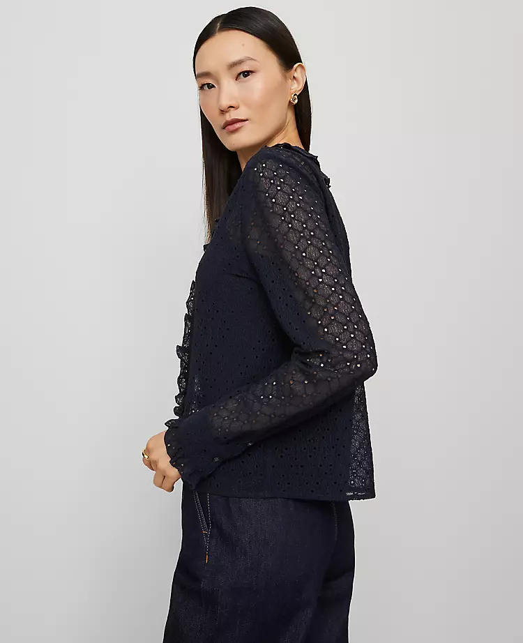 7491-Lace-Ruffle-Trim-Blouse-2.webp Lace Ruffle Trim Blouse