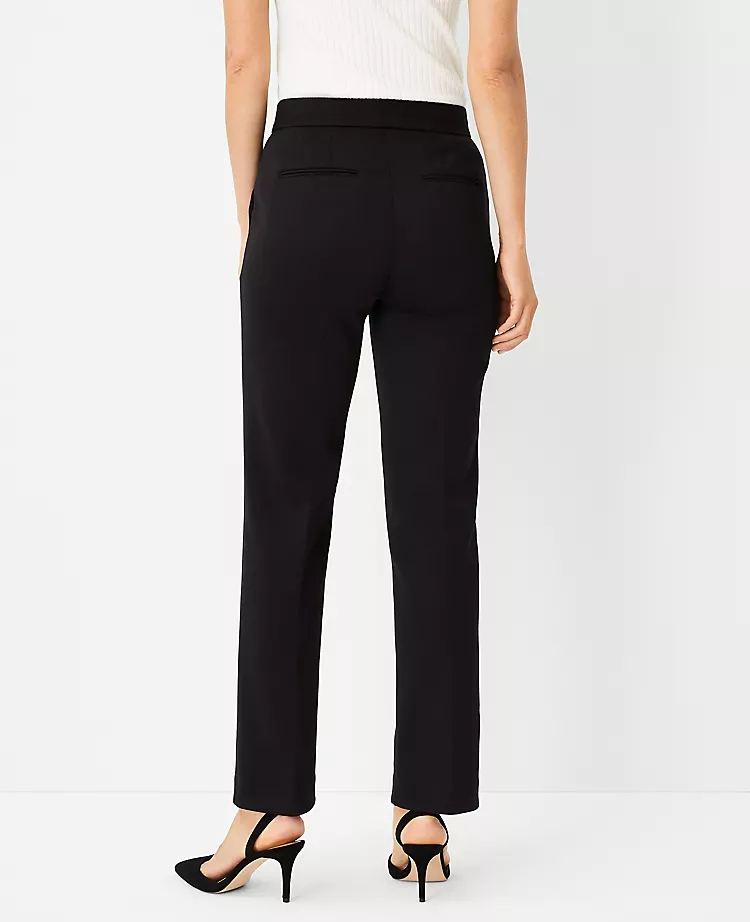 The Pintucked Straight Leg Pant in Double Knit