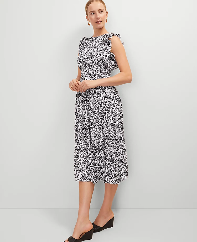 Floral Ruffle Midi Dress
