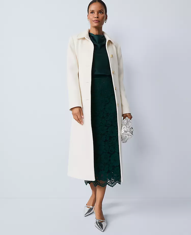 Lace Column Midi Skirt