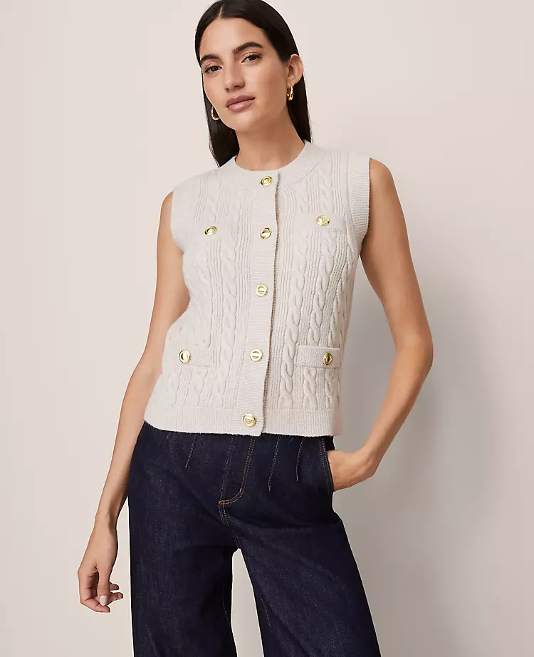 Petite Cable Sweater Vest