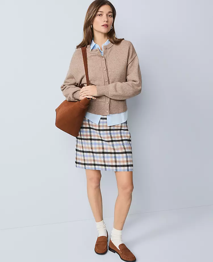 Weekend Collection Plaid A-Line Skirt