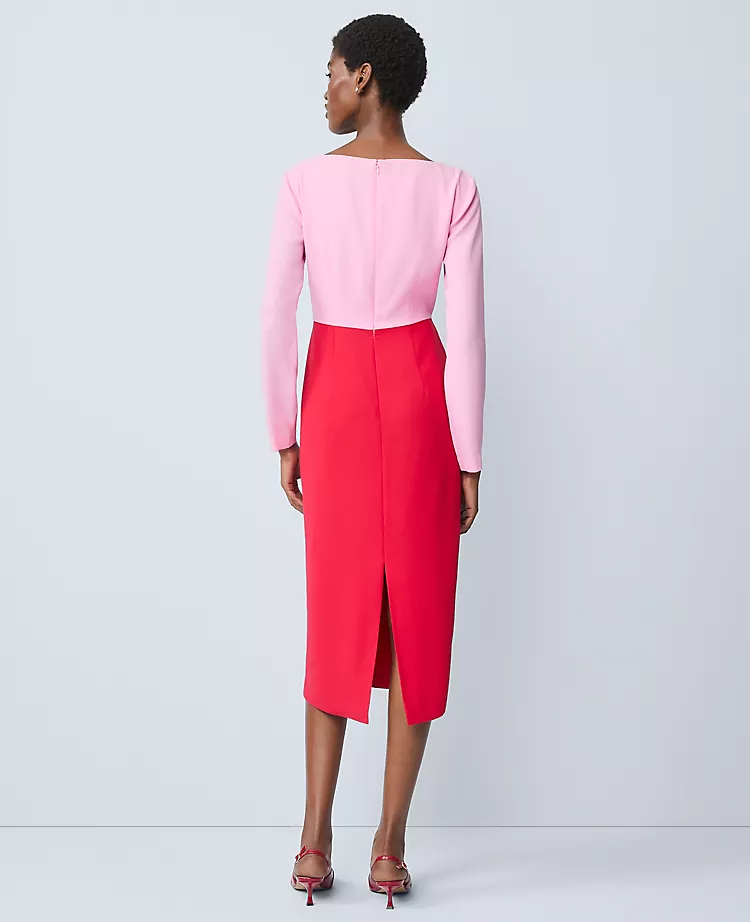 Colorblock Twist Midi Dress