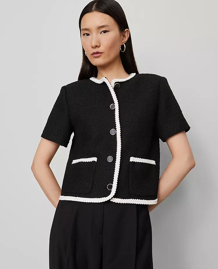 Petite Tweed Trim Jacket