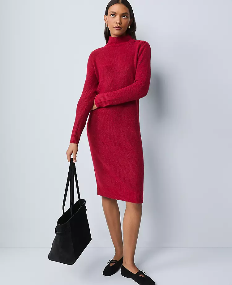 Weekend Collection Ribbed Button Sweater Dress