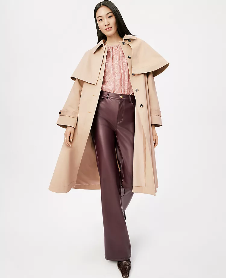The Petite Faux Leather Flare Pant