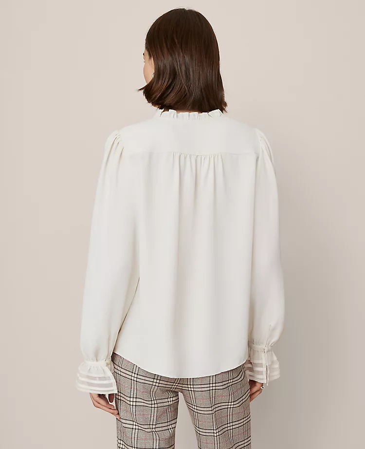 Petite Ruffle Neck Blouse