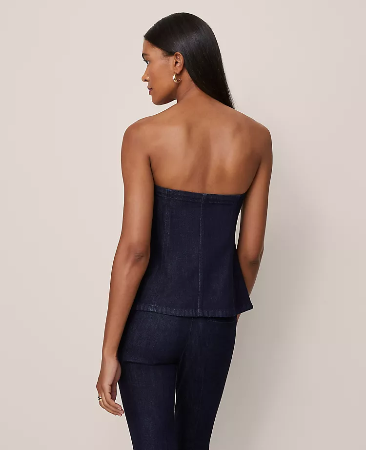 Petite Strapless Denim Vest