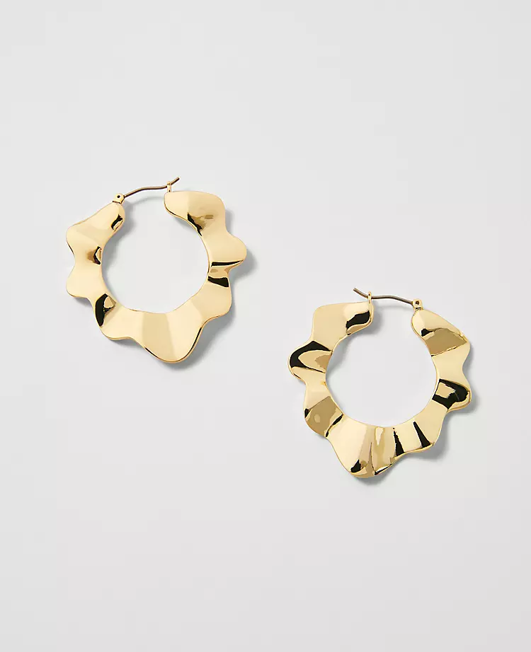 Wavy Metal Hoop Earrings