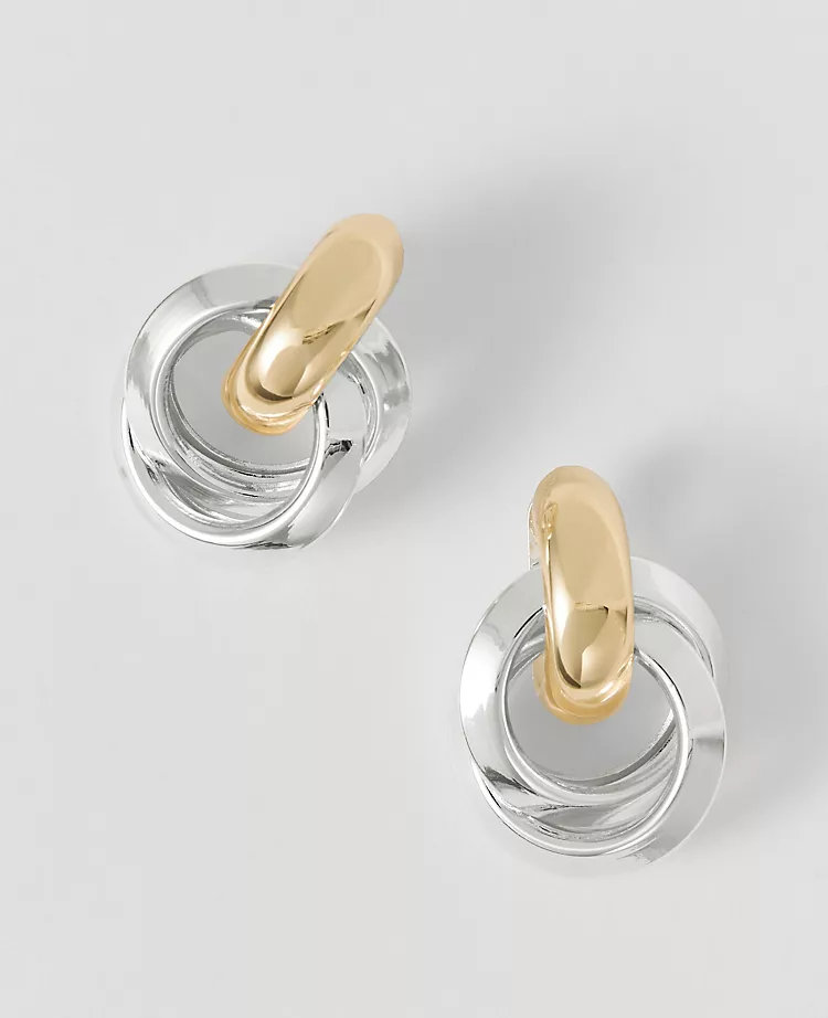 Mixed Metal Drop Earrings