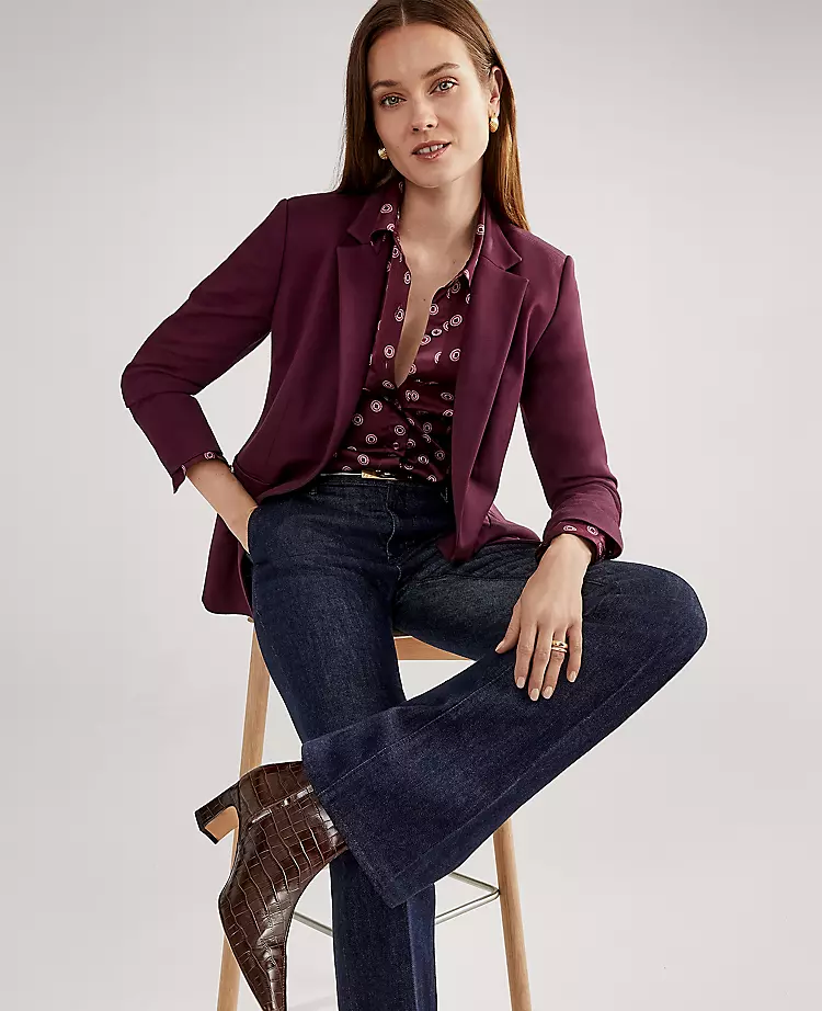 The Petite One-Button Blazer in Ponte