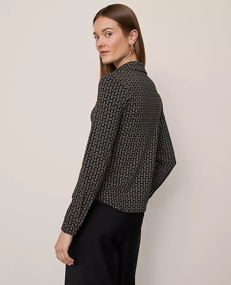 Petite Chain Link Button Down Shirt