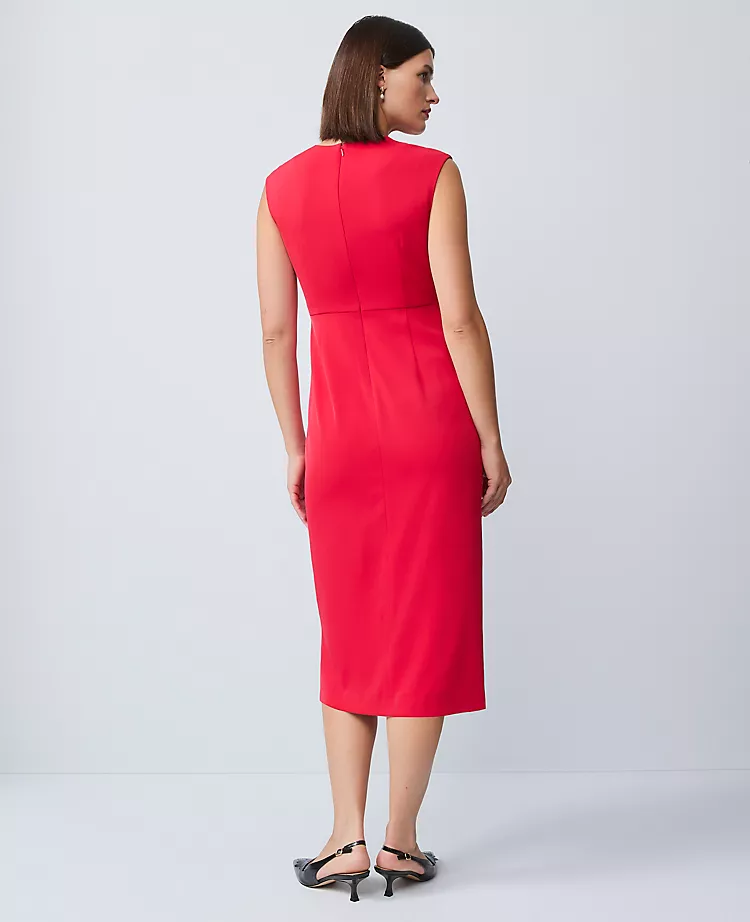 Petite Faux Wrap Sheath Dress