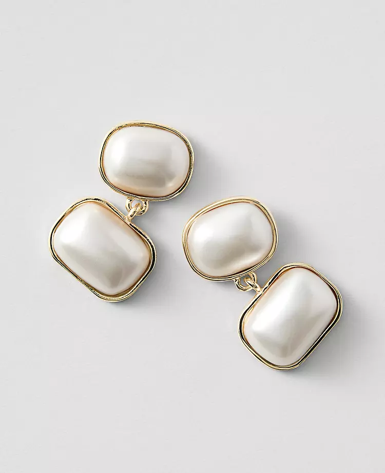 Double Pearlized Drop Earrings