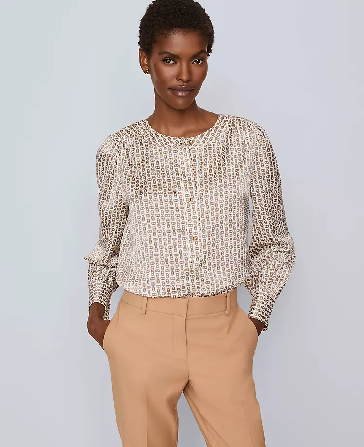 Chain Link Print Satin Popover