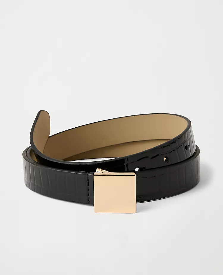 Croco Patent Leather Belt