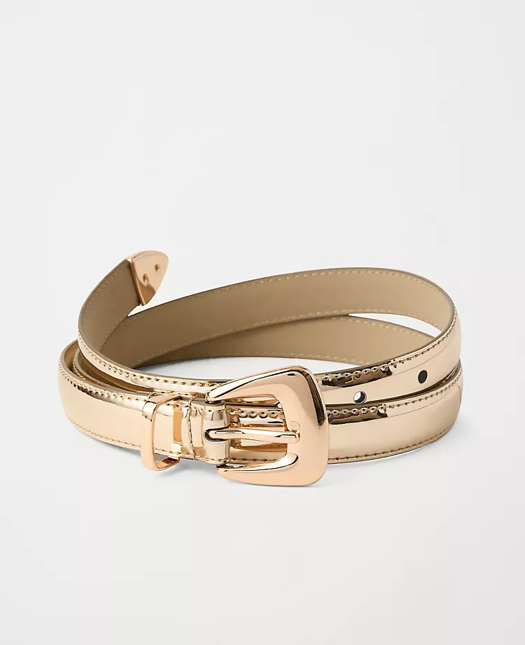 Metallic Square Buckle Belt