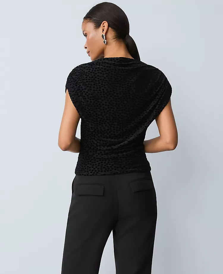 9439-Petite-Velvet-Dot-Draped-Shell-2.webp Petite Velvet Dot Draped Shell
