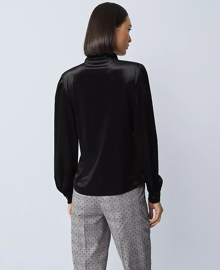 Petite Velvet Button Down Shirt