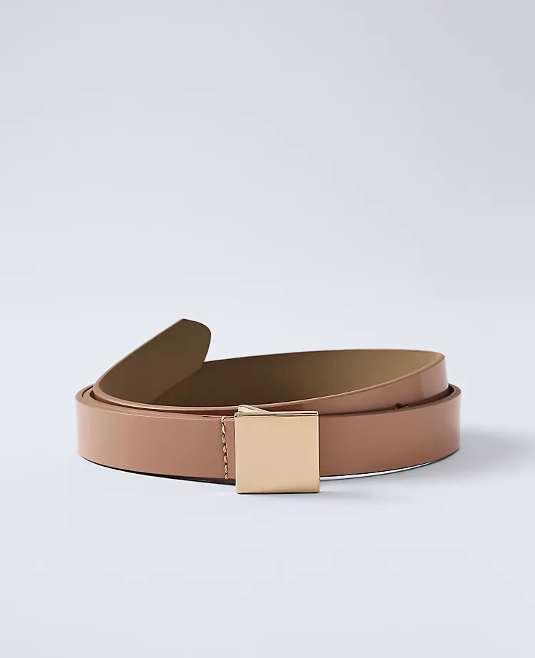 Patent Leather Square Buckle Belt