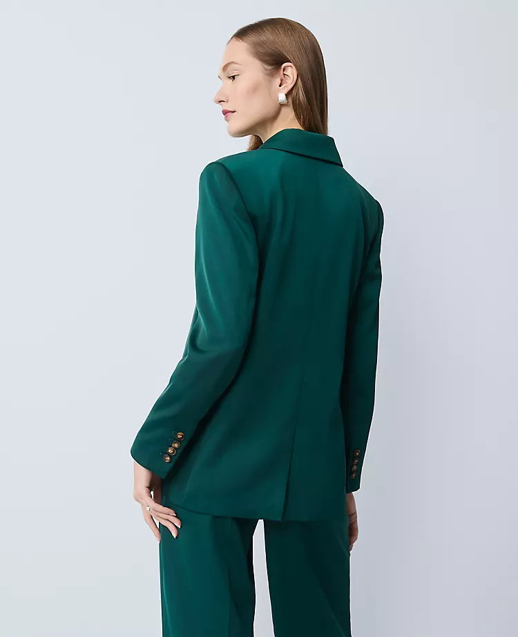 Satin Fitted Long Blazer