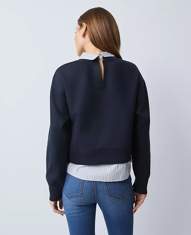 Weekend Collection Layered Mix Media Sweatshirt
