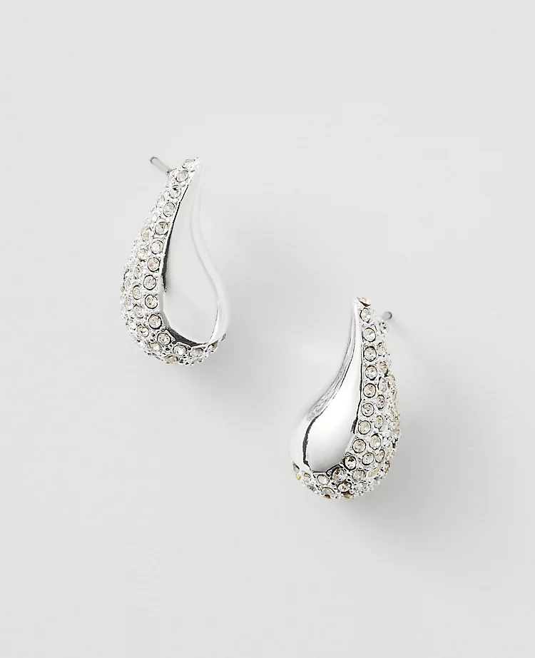 Pave Teardrop Stud Earrings