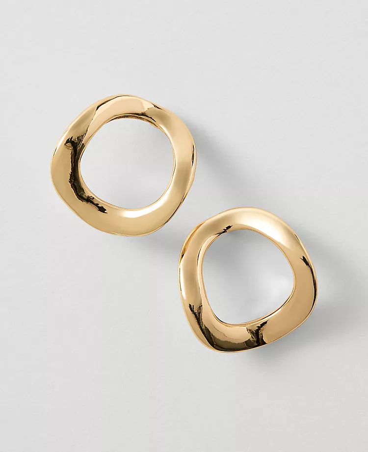 Circle Metal Stud Earrings