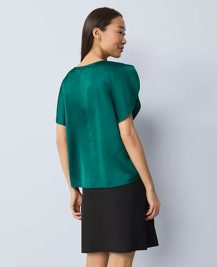 Draped Satin Blouse