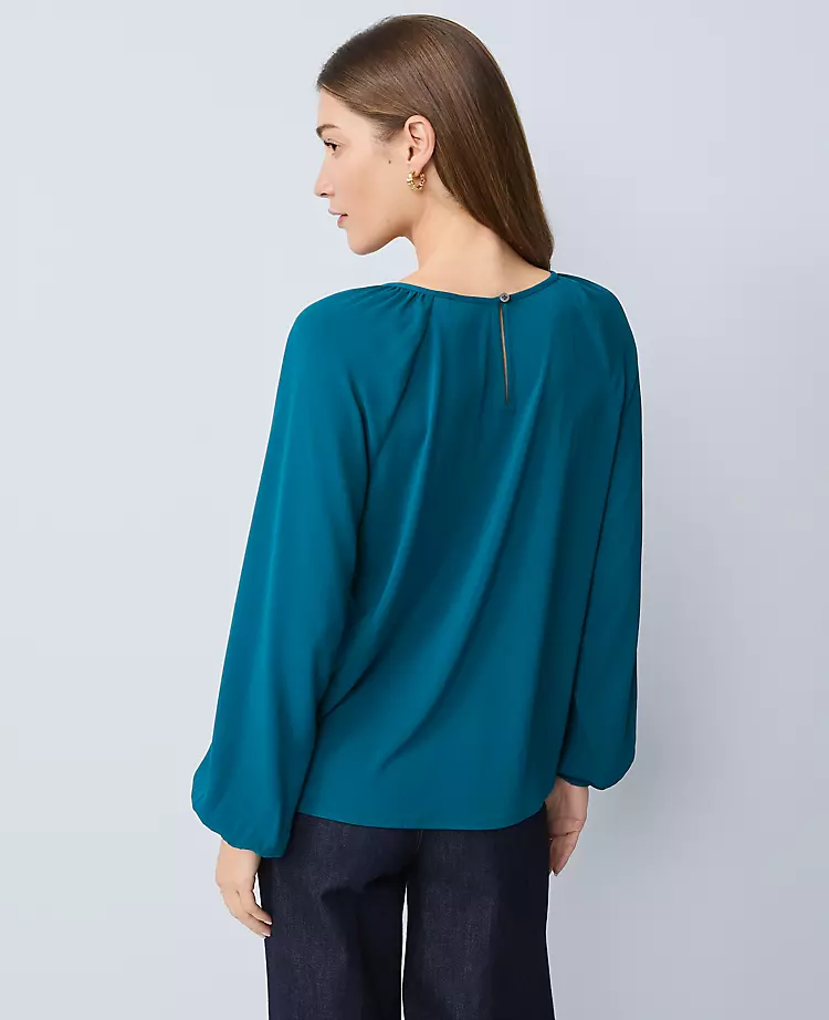 Lace Trim Mixed Media Blouse